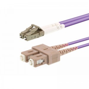 Multimode Duplex OM4 Fiber Optic Patch Cable (50/125) - LC to SC